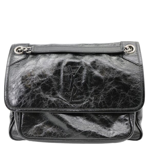 Yves Saint Laurent  Niki Medium Leather Shoulder Bag Black - Picture 4 of 13